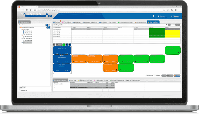 Consens Zeiterfassung - Dienstplanung