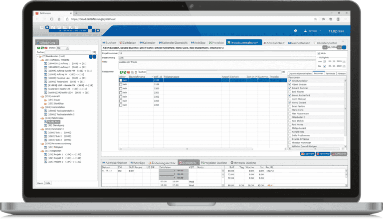 Consens Zeiterfassung - Projektzeiterfassung