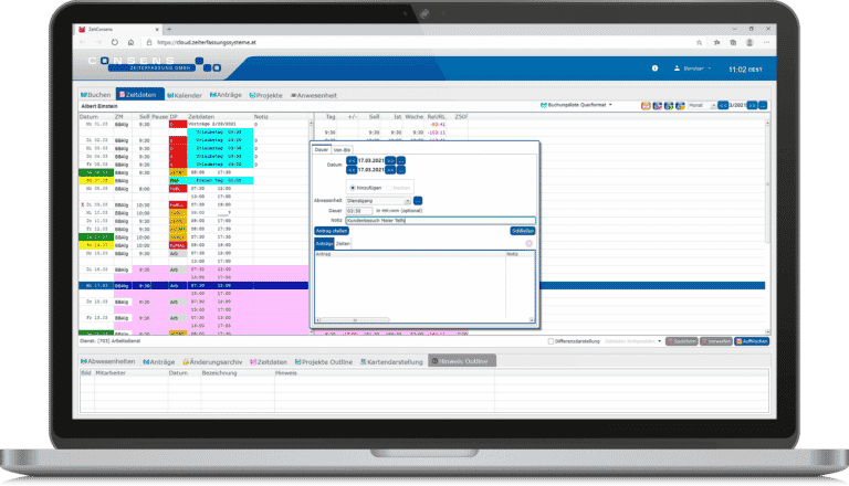 Consens Zeiterfassung - Workflow - Abwesenheitsantrag